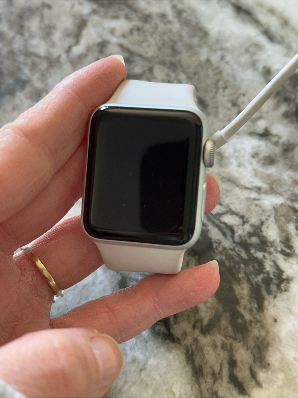 White Apple Watch  Smartwatch with Silicone Band - Modern Wearable - Picture 3 of 3